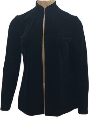 Vintage Alex Evenings Black Velvet Single Hook Front Evening Cover Jacket